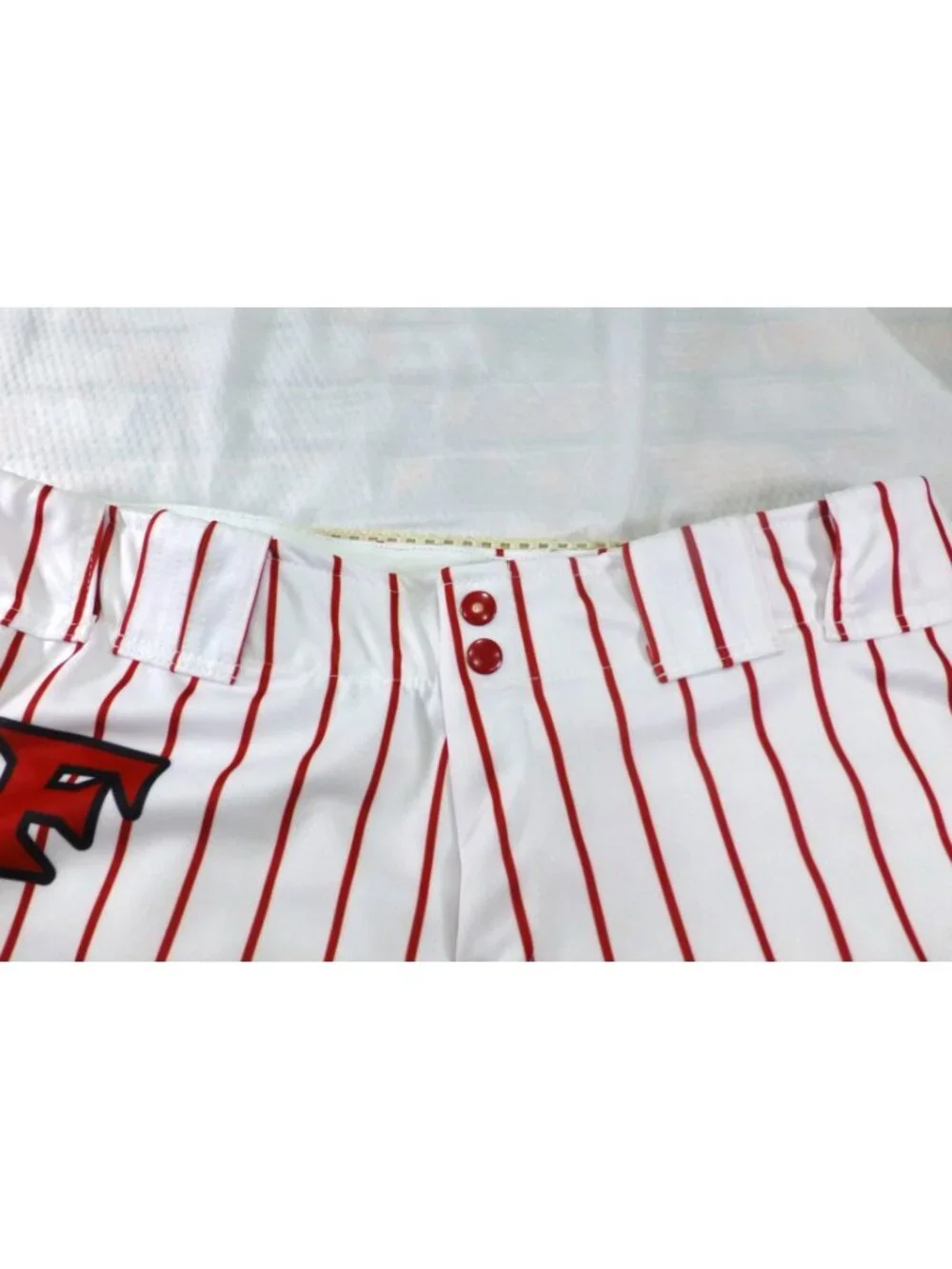 Boombah Mens Baseball Pants White & Red Pinstripe Sz 38 